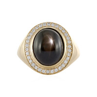 Bague en or et Saphir étoilé noir