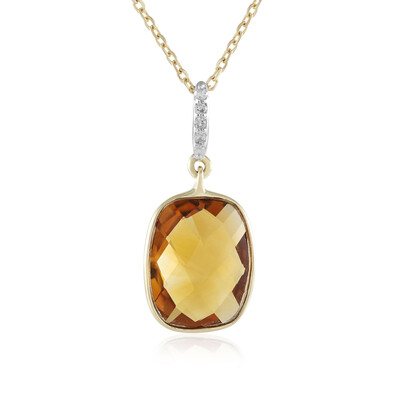 Collier en or et Citrine brandy