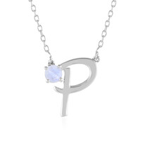 Collier en argent et Pierre de Lune arc-en-ciel