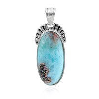 Pendentif en argent et Larimar cuivré