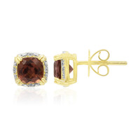Boucles d'oreilles en or et Apatite rouge