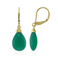 Boucles d'oreilles en argent et Agate verte