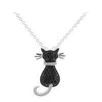 Collier en argent et Spinelle noir