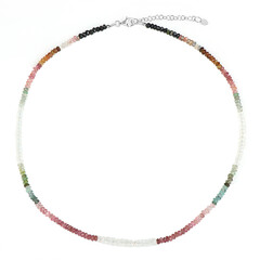 Collier en argent et Pierre de Lune arc-en-ciel