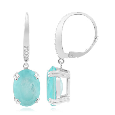 Boucles d'oreilles en argent et Quartz bleu pastel
