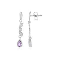 Boucles d'oreilles en argent et Améthyste Rose de France