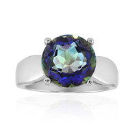 Bague en argent et Quartz mystique bleu