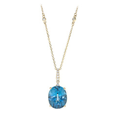 Collier en or et Topaze bleu de Londres (CIRARI)