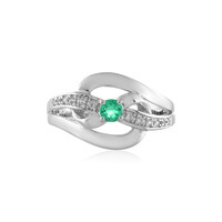 Bague en argent et Emeraude de Colombie