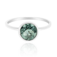 Bague en argent et Fluorite bleu pétrole