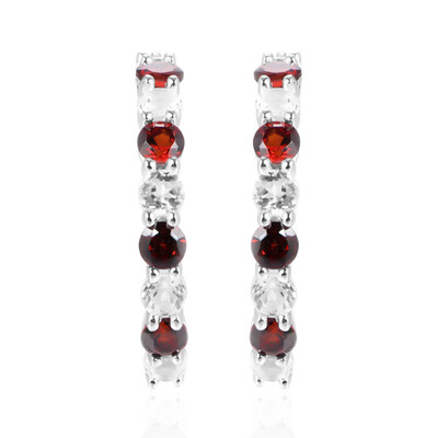 Boucles d'oreilles en argent et Grenat du Mozambique
