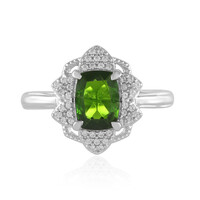 Bague en argent et Diopside de Russie