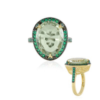 Bague en argent et Améthyste verte
