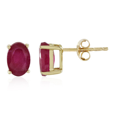 Boucles d'oreilles en or et Rubis de Madagascar