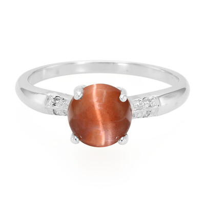 Bague en argent et Scapolite œil-de-chat