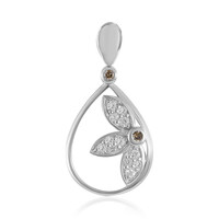 Pendentif en argent et Diamant champagne I2