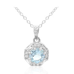 Collier en argent et Topaze bleu ciel