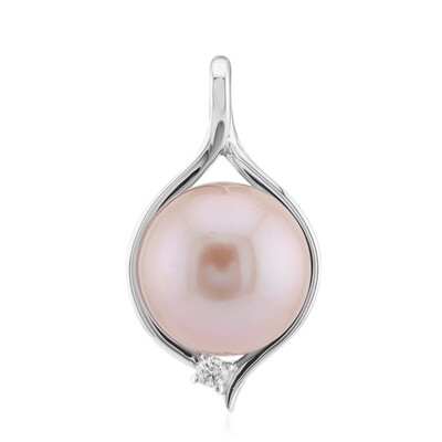 Pendentif en argent et Perle Ming de couleur pourpre (TPC)