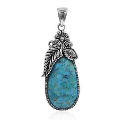 Pendentif en argent et Turquoise bleue de Mohavie (Art of Nature)