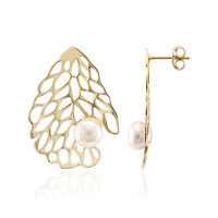 Boucles d'oreilles en argent et Perle blanche de culture d'eau douce (TPC)
