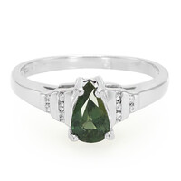 Bague en argent et Saphir vert