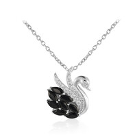 Collier en argent et Spinelle noir