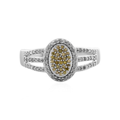 Bague en argent et Diamant jaune I4