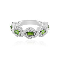 Bague en argent et Diopside de Russie(Adela Silber)