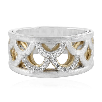 Bague en argent et Topaze blanche