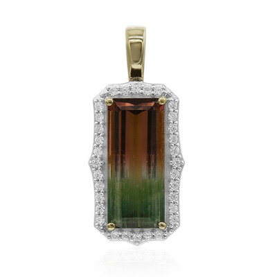 Pendentif en or et Tourmaline multicolore