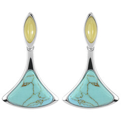 Boucles d'oreilles en argent et Turquoise