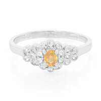 Bague en argent et Saphir orange