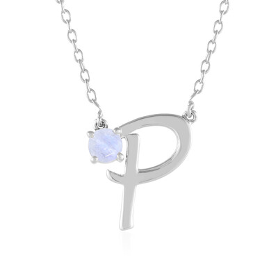 Collier en argent et Pierre de Lune arc-en-ciel