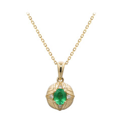 Collier en or et Emeraude de Zambie AAA (CIRARI)