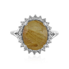 Bague en argent et Quartz rutile (Cheveux de Vénus)