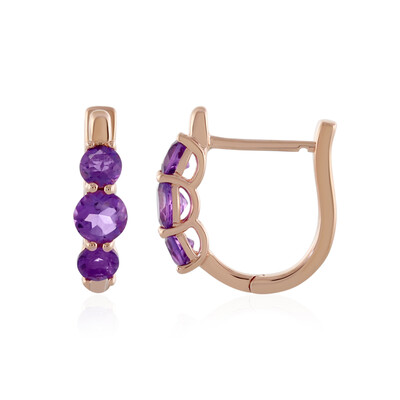 Boucles d'oreilles en argent et Améthyste de Zambie
