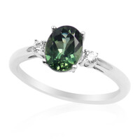 Bague en argent et Apatite chromifère