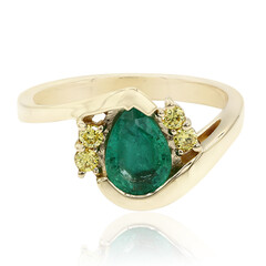 Bague en or et Emeraude de Zambie