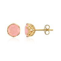 Boucles d'oreilles en argent et Quartz rose pastel