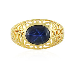 Bague en argent et Saphir étoilé bleu