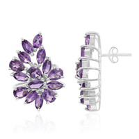 Boucles d'oreilles en argent et Améthyste