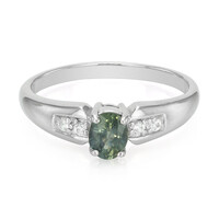 Bague en argent et Saphir paon non chauffé