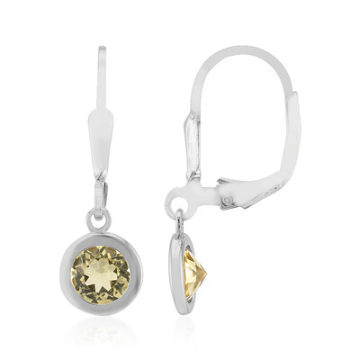 Boucles d'oreilles en argent et Béryl jaune