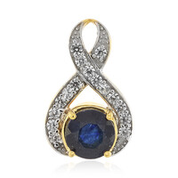 Pendentif en argent et Saphir bleu de Madagascar