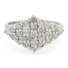 Bague en argent et Diamant chocolat