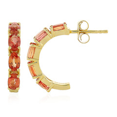 Boucles d'oreilles en argent et Saphir rouge du soir