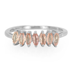 Bague en argent et Saphir Padparadscha