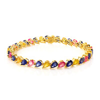 Bracelet en argent et Saphir bleu de Madagascar