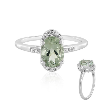 Bague en argent et Améthyste verte