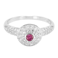 Bague en argent et Tourmaline rose